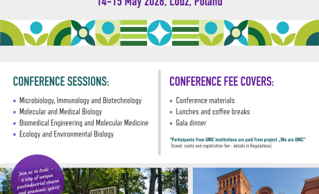 BioOpen 2026 – XI Międzynarodowa Konferencja Doktorantów Nauk o Życiu BioOpen w Łodzi