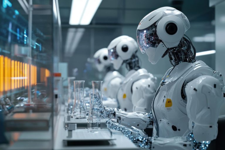 roboty w laboratorium