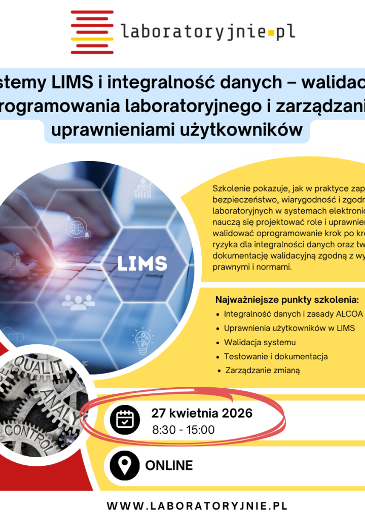 SYSTEMY LIMS I INTEGRALNOŚĆ DANYCH – WALIDACJA OPROGRAMOWANIA LABORATORYJNEGO