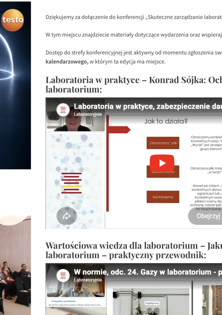 Konferencja laboratoryjnie.pl – dodatkowe materiały!